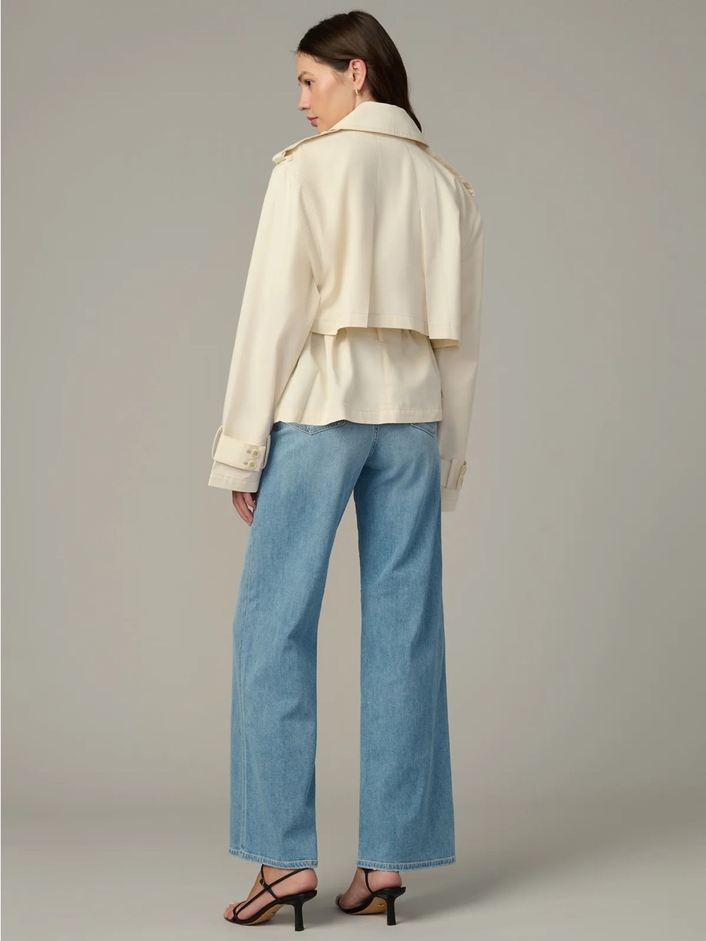 Joe's Jeans Cream Belted Boyfriend Coat - Picture 5 of 6